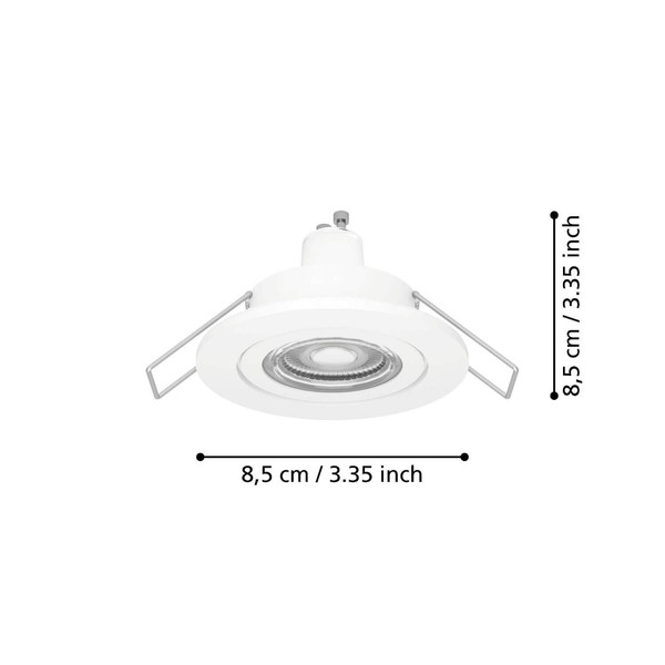 Eglo LED Einbauspot Barranco GU10 4,5W warmweiss 3000K IP44 Weiss Ø8cm 902234