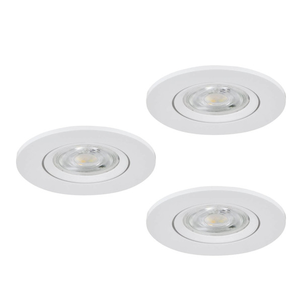 Eglo LED Einbauspot Barranco 3-flammig GU10 3x 4,5W warmweiss 3000K IP44 Weiss Ø8cm 902235