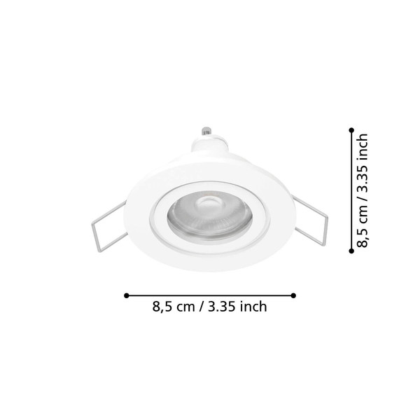 Eglo LED Einbauspot Barranco GU10 4,5W neutralweiss 4000K IP44 Weiss Ø8cm 902247