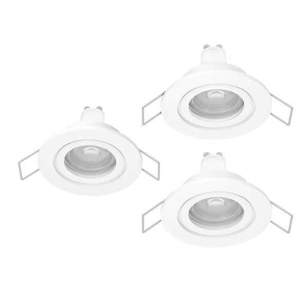 Eglo LED Einbauspot Barranco 3-flammig GU10 3x 4,5W neutralweiss 4000K IP44 Weiss Ø8cm 902248