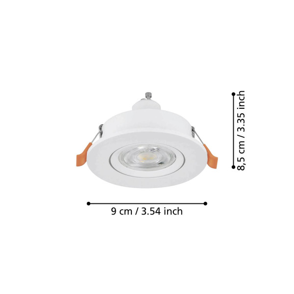 Eglo LED Einbauspot Barranco GU10 4,5W neutralweiss 4000K Weiss Ø9cm 902254