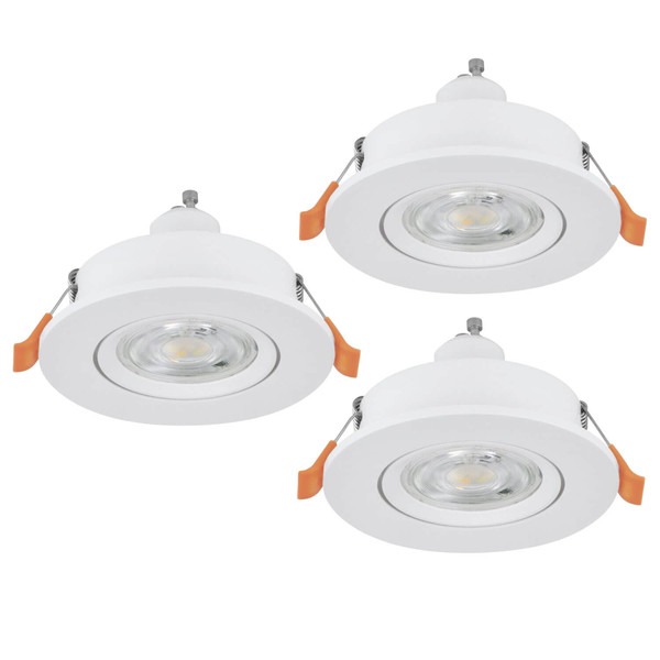 Eglo LED Einbauspot Barranco 3-flammig GU10 3x 4,5W neutralweiss 4000K Weiss Ø9cm 902255