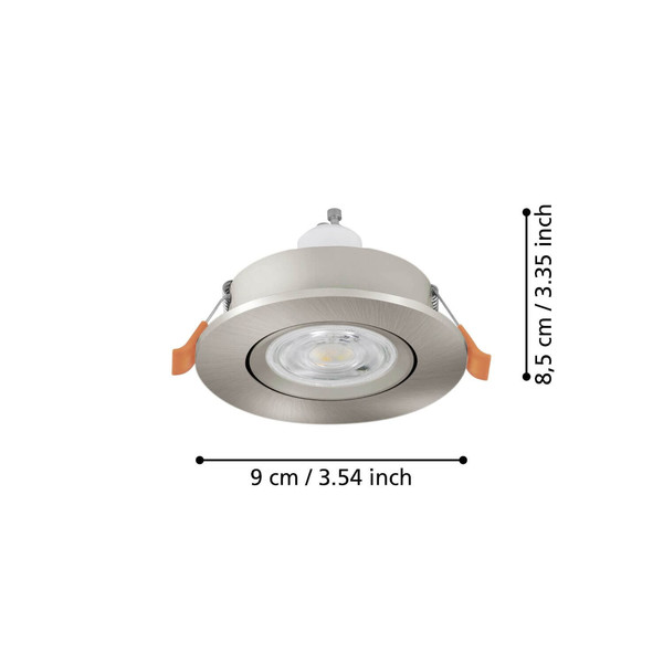 Eglo LED Einbauspot Barranco GU10 4,5W neutralweiss 4000K Nickel-matt Ø9cm 902258