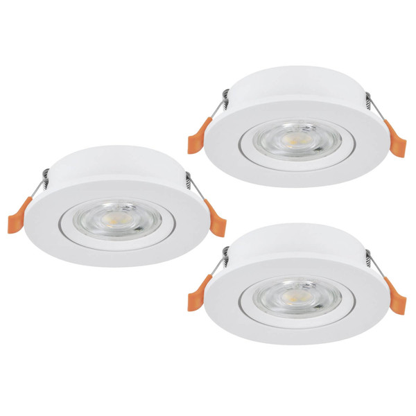 Eglo LED Einbauspot Barranco 3-flammig 3x 4,8W CCT warm-/neutral-/tageslichtweiss 2700/4000/6500K Weiss Ø9cm 902262