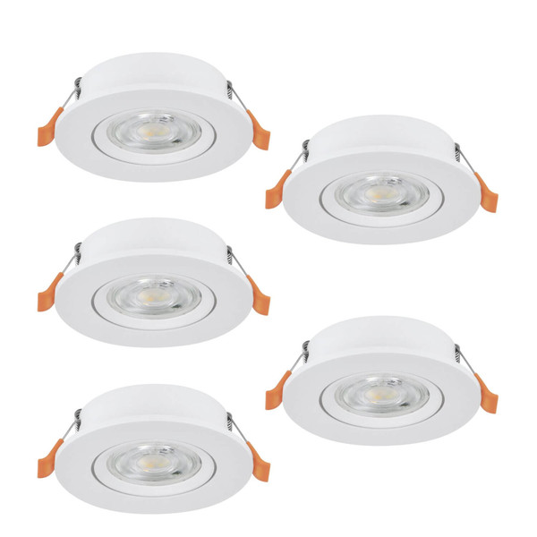 Eglo LED Einbauspot Barranco 5-flammig 5x 4,8W CCT warm-/neutral-/tageslichtweiss 2700/4000/6500K Weiss Ø9cm 902263