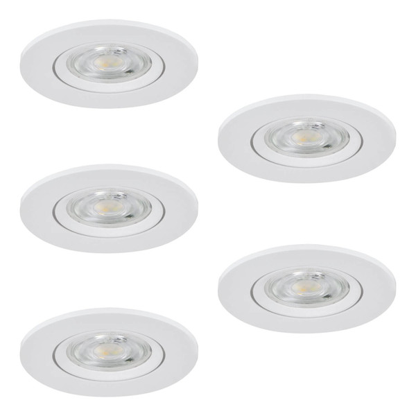 Eglo LED Einbauspot Barranco 5-flammig 5x 4,8W CCT warm-/neutral-/tageslichtweiss 2700/4000/6500K Weiss Ø9cm 902263