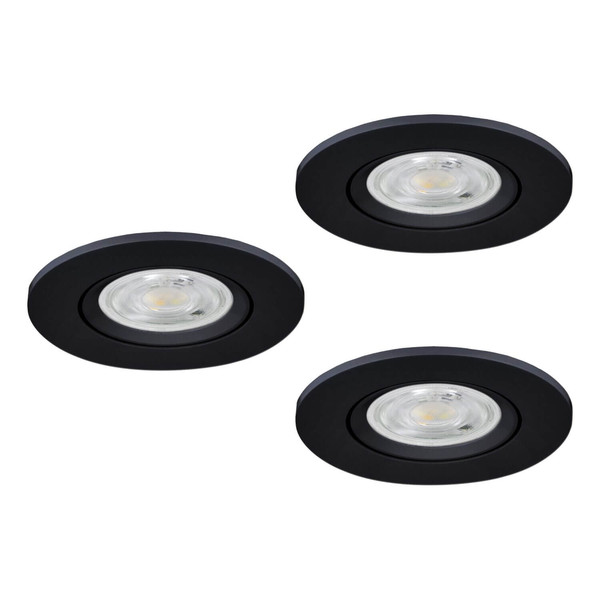 Eglo LED Einbauspot Barranco 3-flammig 3x 4,8W CCT warm-/neutral-/tageslichtweiss 2700/4000/6500K Schwarz Ø9cm 902265