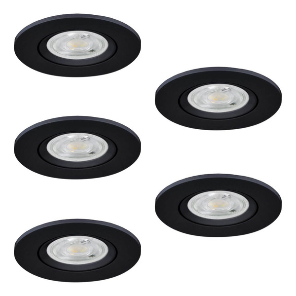 Eglo LED Einbauspot Barranco 5-flammig 5x 4,8W CCT warm-/neutral-/tageslichtweiss 2700/4000/6500K Schwarz Ø9cm 902266