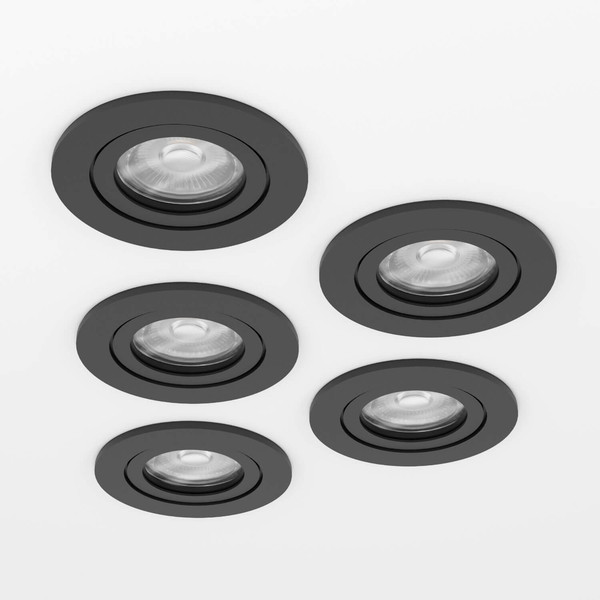 Eglo LED Einbauspot Barranco 5-flammig 5x 4,8W CCT warm-/neutral-/tageslichtweiss 2700/4000/6500K Schwarz Ø9cm 902266