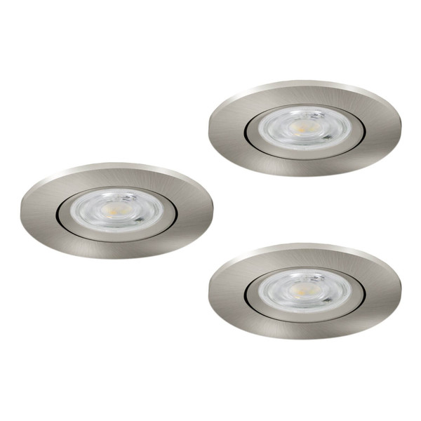 Eglo LED Einbauspot Barranco 3-flammig 3x 4,8W CCT warm-/neutral-/tageslichtweiss 2700/4000/6500K Nickel-matt Ø9cm 902268
