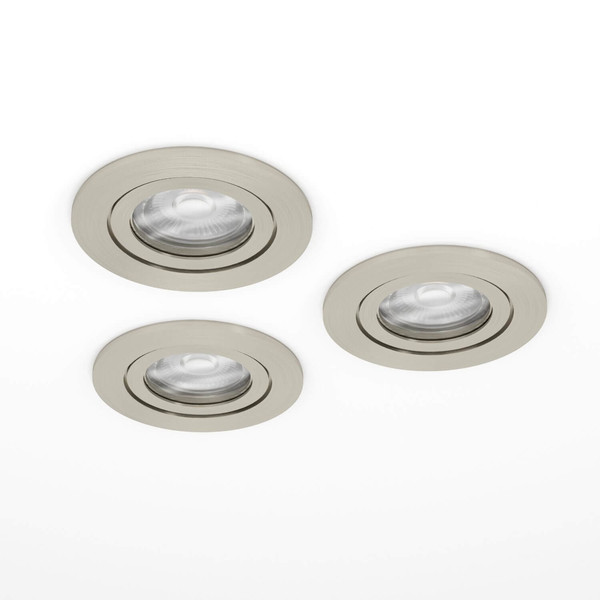 Eglo LED Einbauspot Barranco 3-flammig 3x 4,8W CCT warm-/neutral-/tageslichtweiss 2700/4000/6500K Nickel-matt Ø9cm 902268
