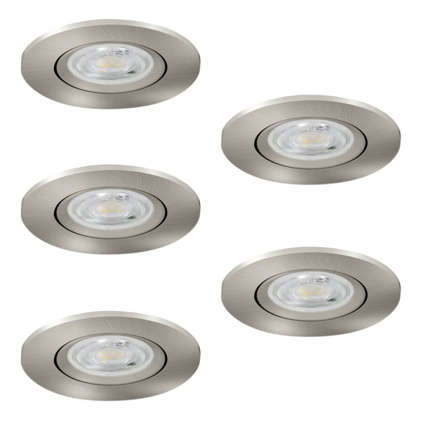 Eglo LED Einbauspot Barranco 5-flammig 5x 4,8W CCT warm-/neutral-/tageslichtweiss 2700/4000/6500K Nickel-matt Ø9cm 902269