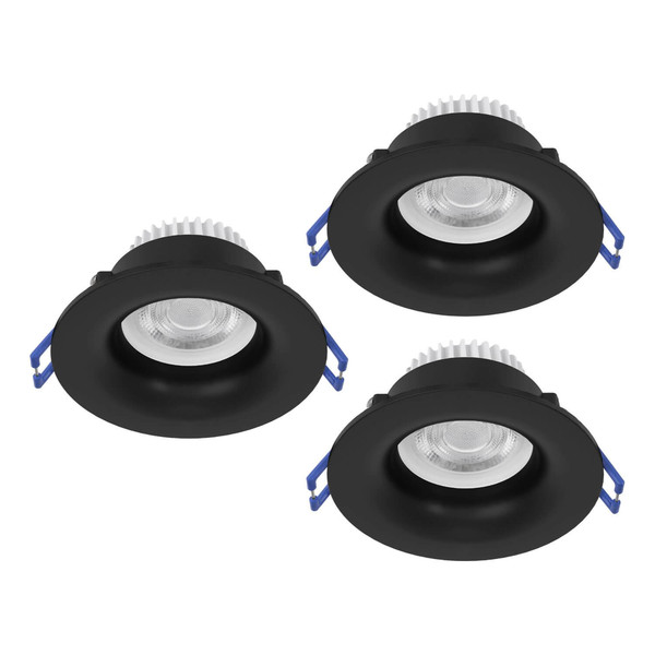 Eglo LED Einbauspot Salabate 3-flammig 3x 5W CCT warm-/neutral-/tageslichtweiss 2700/4000/6500K IP65 Schwarz Aluminium Ø9cm 902274