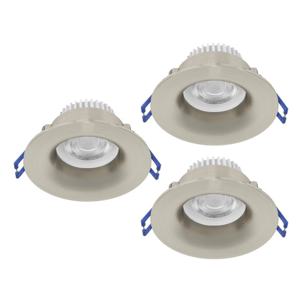 Eglo LED Einbauspot Salabate 3-flammig 3x 5W CCT warm-/neutral-/tageslichtweiss 2700/4000/6500K IP65 Nickel-matt Aluminium Ø9cm 902276