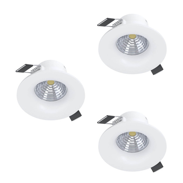 Eglo LED Einbauspot Saliceto 3-flammig dimmbar 3x 4,8W warmweiss 2700K Weiss Aluminium Ø9cm 902277