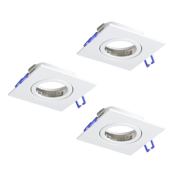 Eglo LED Einbauspot Saliceto 3-flammig dimmbar 3x 4,8W warmweiss 2700K Weiss Aluminium 9x9cm 902283