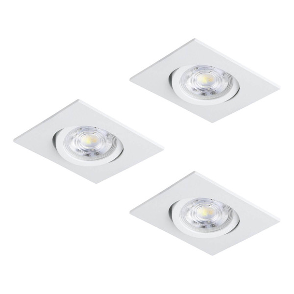 Eglo LED Einbauspot Saliceto 3-flammig dimmbar 3x 4,8W warmweiss 2700K Weiss Aluminium 9x9cm 902283