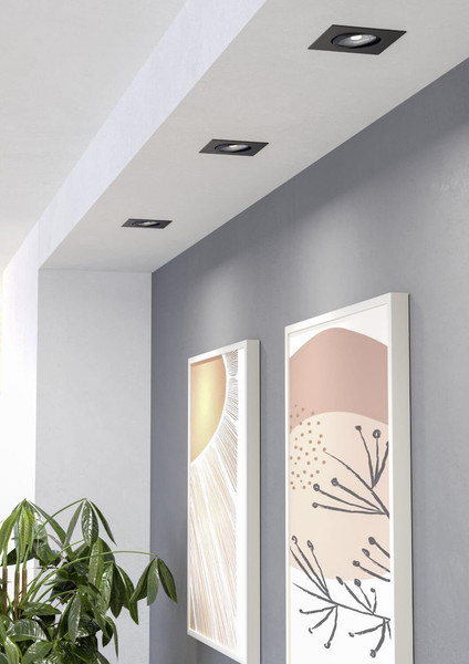 Eglo LED Einbauspot Saliceto 3-flammig dimmbar 3x 4,8W warmweiss 2700K Schwarz Aluminium 9x9cm 902284