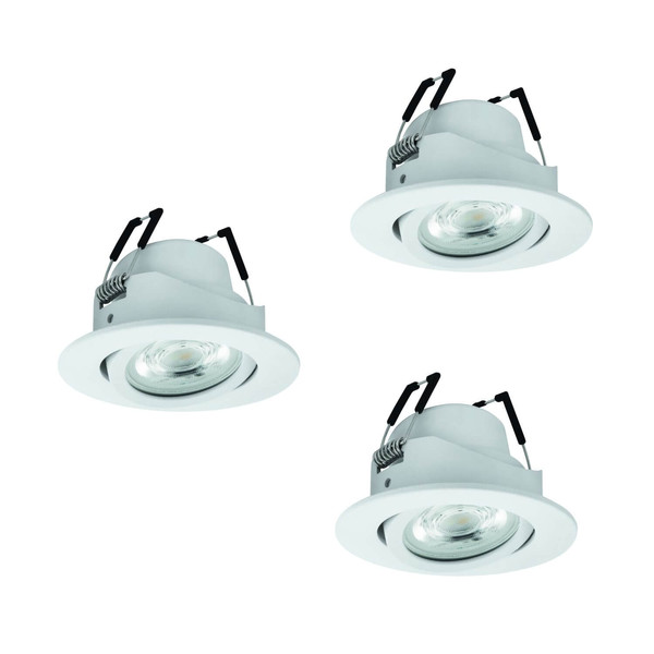 Eglo LED Einbauspot Saliceto-Z Smart 3-flammig dimmbar 3x 4,9W RGB CCT warm-/tageslichtweiss 2700-6500K Zigbee Weiss Aluminium Ø9cm 902286