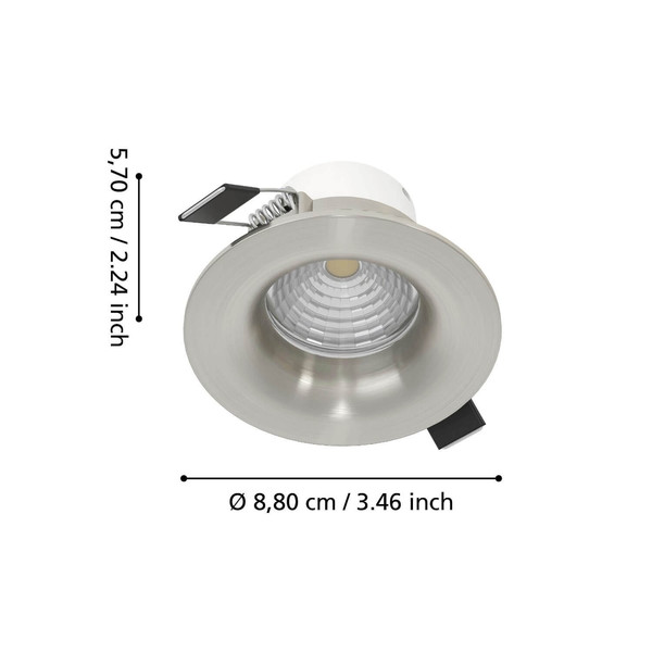 Eglo LED Einbauspot Saliceto dimmbar 6,4W neutralweiss 4000K Nickel-matt Aluminium Ø9cm 902331