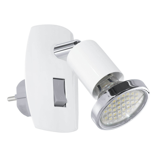 Eglo LED Steckdosenspot Mini 4 GU10 2,8W warmweiss 3000K Weiss Chrom Stahl 10x7cm 902365