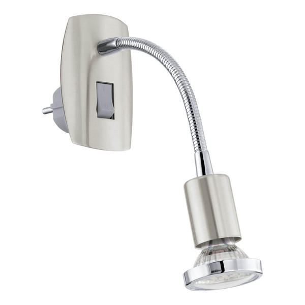 Eglo LED Steckdosenspot Mini 4 GU10 2,8W warmweiss 3000K Nickel-matt Chrom Stahl 18x7cm 902366