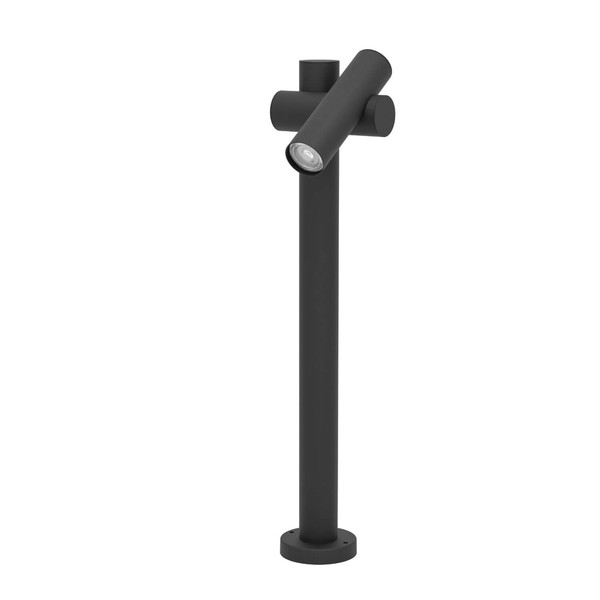 Eglo LED Außen-Stehleuchte Fossignano 4,3W warmweiss 3000K IP44 Schwarz-struktur Klar Aluminium 70cm 902385