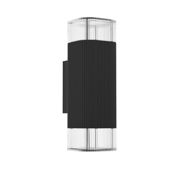 Eglo Außen-Wandleuchte Castelnuovo 2-flammig GU10 IP65 Schwarz-struktur Klar Aluminium 24x11cm 902408