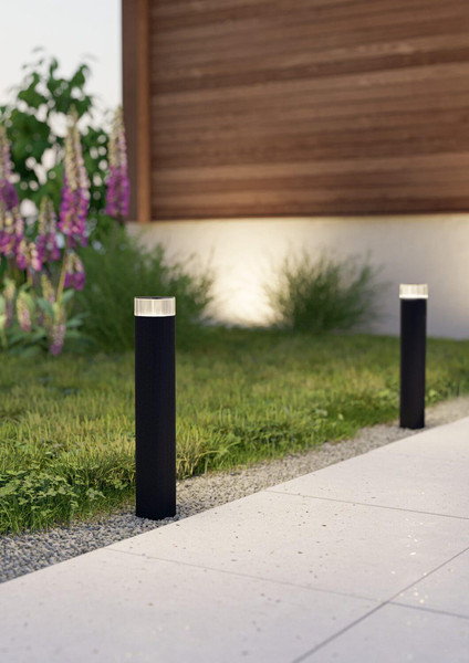 Eglo Wegeleuchte Castelnuovo GU10 IP65 Schwarz-struktur Klar Aluminium 50cm 902409