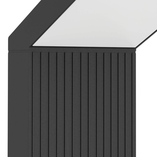Eglo LED Außen-Fluter Grottazzolina 8,1W warmweiss 3000K IP65 Schwarz-struktur Milchweiss Aluminium 80x16cm 902415