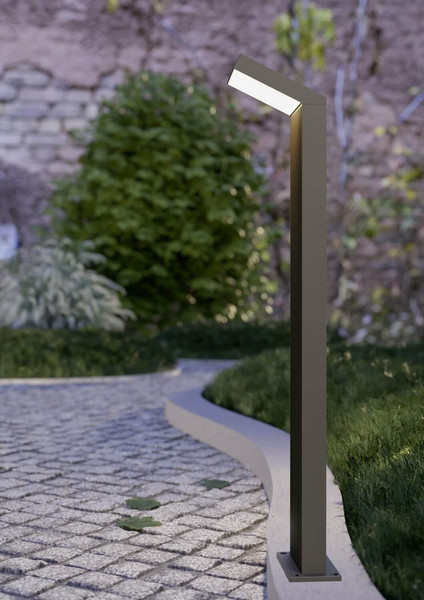 Eglo LED Außen-Fluter Grottazzolina 8,1W warmweiss 3000K IP65 Schwarz-struktur Milchweiss Aluminium 80x16cm 902415