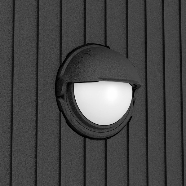 Eglo LED Außen-Fluter Grottazzolina 8,1W warmweiss 3000K Bewegungsmelder IP65 Schwarz-struktur Milchweiss Aluminium 80x16cm 902416