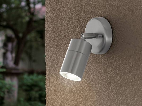 Eglo 93268 STOCKHOLM 1 LED Außen-Wand-/Deckenleuchte 4,6W Ø100mm Edelstahl IP44 9002759932688