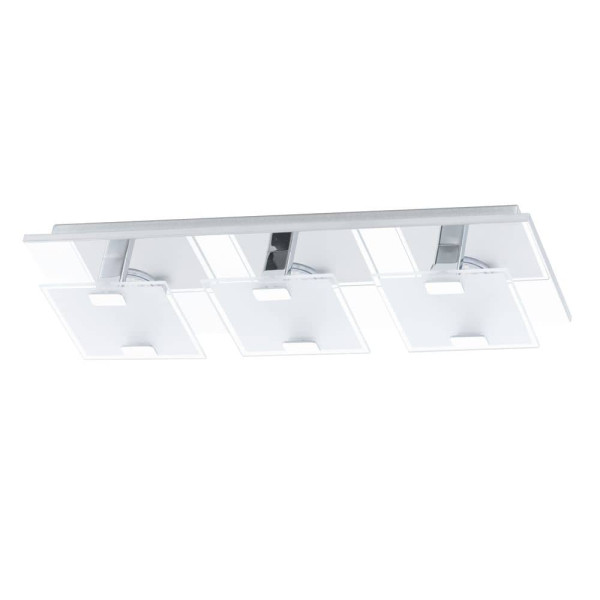 Eglo 93313 Vicaro LED Wandleuchte / Deckenleuchte 3x2.5W Edelstahl chrom weiss klar