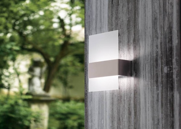 Eglo 93438 NADELA LED Außen-Wandleuchte 2X2,5W Edelstahl Weiss Warmweiss IP44