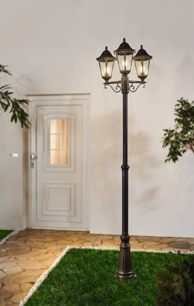 Eglo 93465 NAVEDO E27 Außen-Stehleuchte Ø560mm Schwarz Silber-Patina IP44