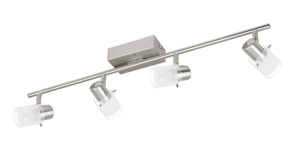 Eglo 93704 Orvieto 1 LED Spot 4x3.3W Stahl nickel-matt weiss klar
