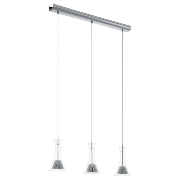 Eglo 93793 Musero LED Hängeleuchte 3x5.4W Stahl Alu nickel-matt klar