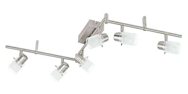 Eglo 93851 Orvieto 1 LED Spot 6x3.3W Stahl nickel-matt weiss klar