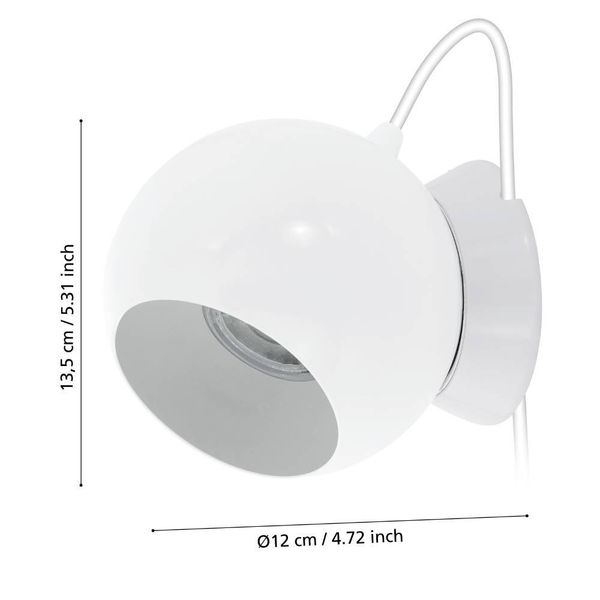 Eglo 94513 PETTO 1 LED GU10 Tischleuchte Wandleuchte 1x3W Ø105mm Weiss