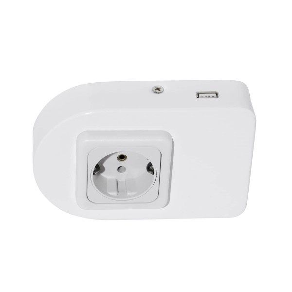 Eglo 94663 Taxano Unterbausteckdose USB rund Stahl Weiss