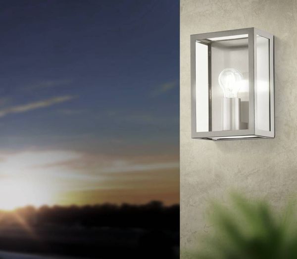 Eglo 94827 ALAMONTE E27 Außen-Wand-/Deckenleuchte Edelstahl IP44