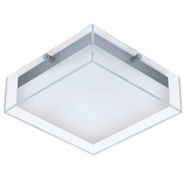 Eglo 94874 INFESTO LED Außen-Wand- / Deckenleuchte 8,2W Silber Klar, Anthrazit Warmweiss IP44