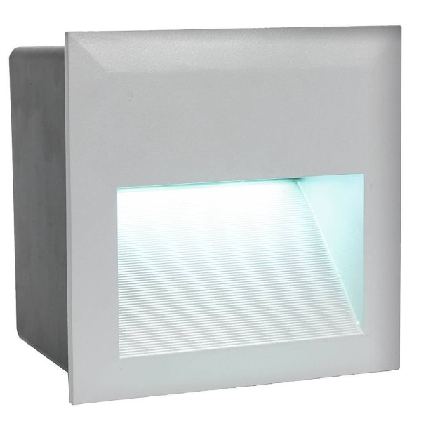 Eglo 95235 ZIMBA-LED LED Außenwand-Einbauleuchte 3,7W 140x140mm Silber Neutralweiss IP65
