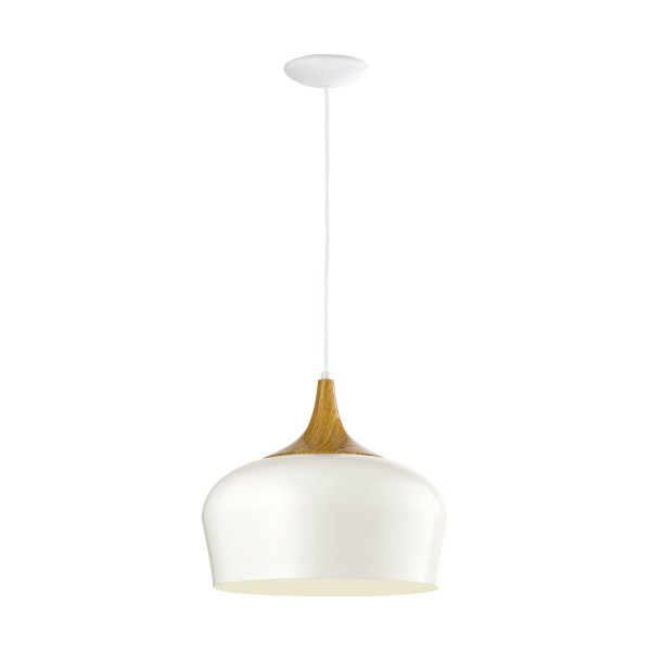 Eglo 95383 Obregon Pendelleuchte E27 Stahl Creme Eiche