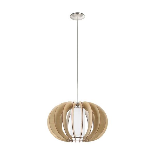 Eglo 95598 STELLATO 1 E27 Hängeleuchte Ø400mm Ahorn Weiss