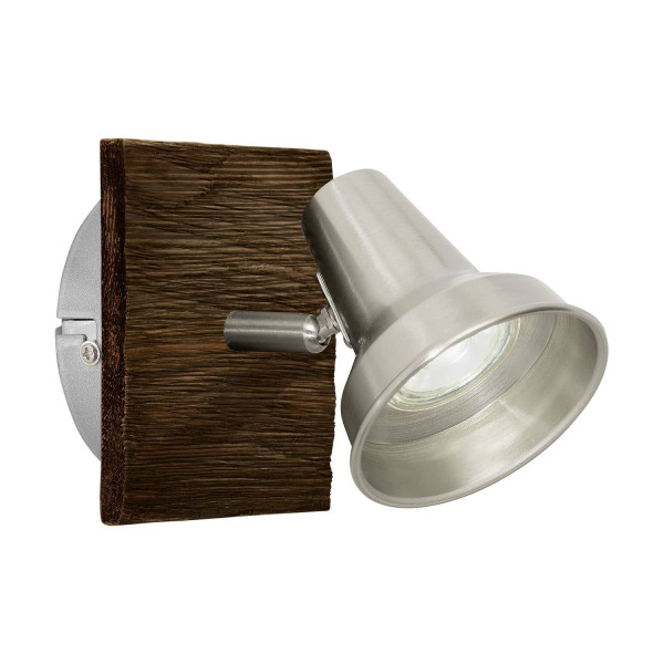 Eglo 95646 Filipina LED Wandleuchte 3,3W Wandstrahler Stahl Holz Braun