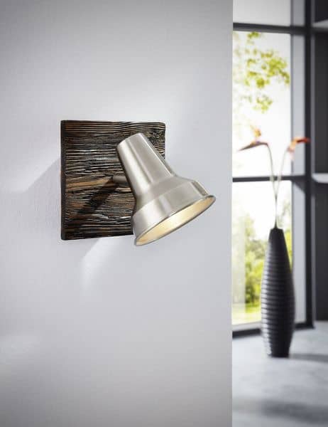 Eglo 95646 Filipina LED Wandleuchte 3,3W Wandstrahler Stahl Holz Braun