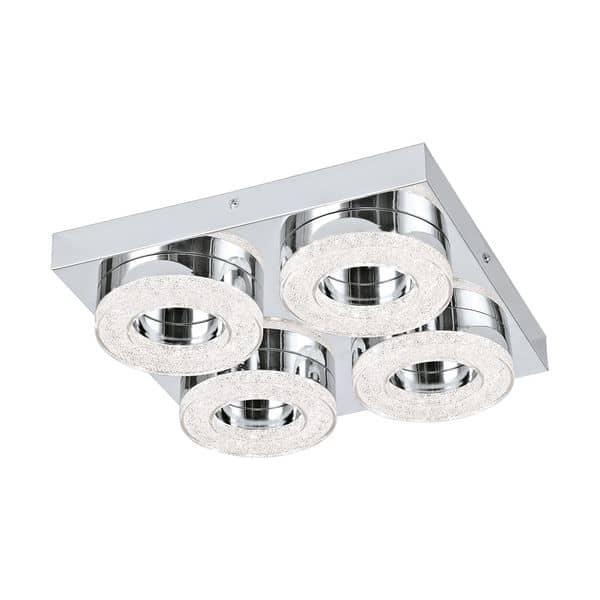 Eglo 95664 Fradelo LED Deckenleuchte rund 4x4W Stahl Chrom