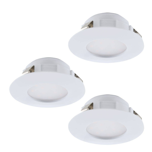Eglo 95821 Pineda LED Einbauleuchte 3x6W Ø7,8cm Weiss IP44